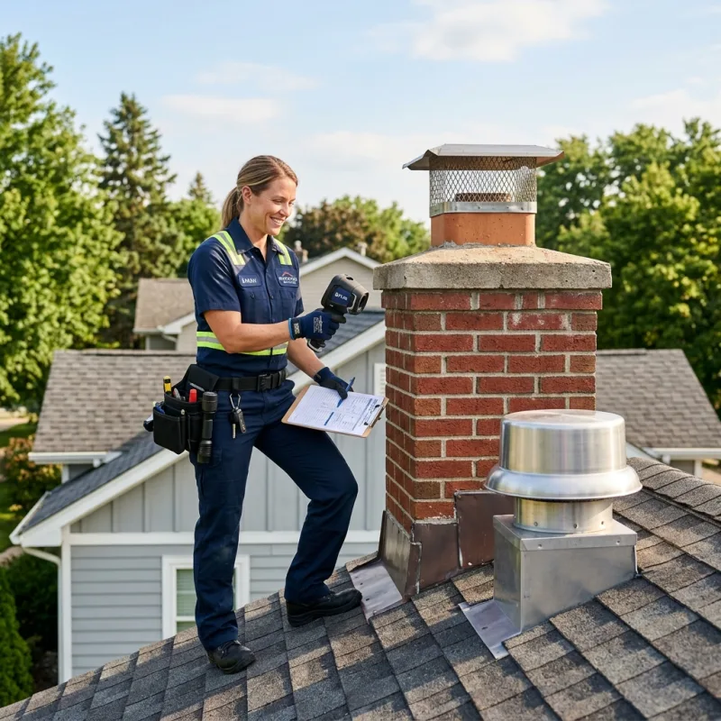 Technician inspecting a Mount Wallace roof cavity and ductwork for a dead bird